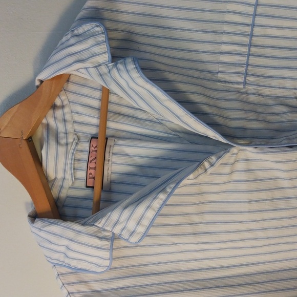 Thomas Pink White w/Blue Stripes Classic Cotton Gentleman's Pajama Set (Large) - Picture 13 of 15